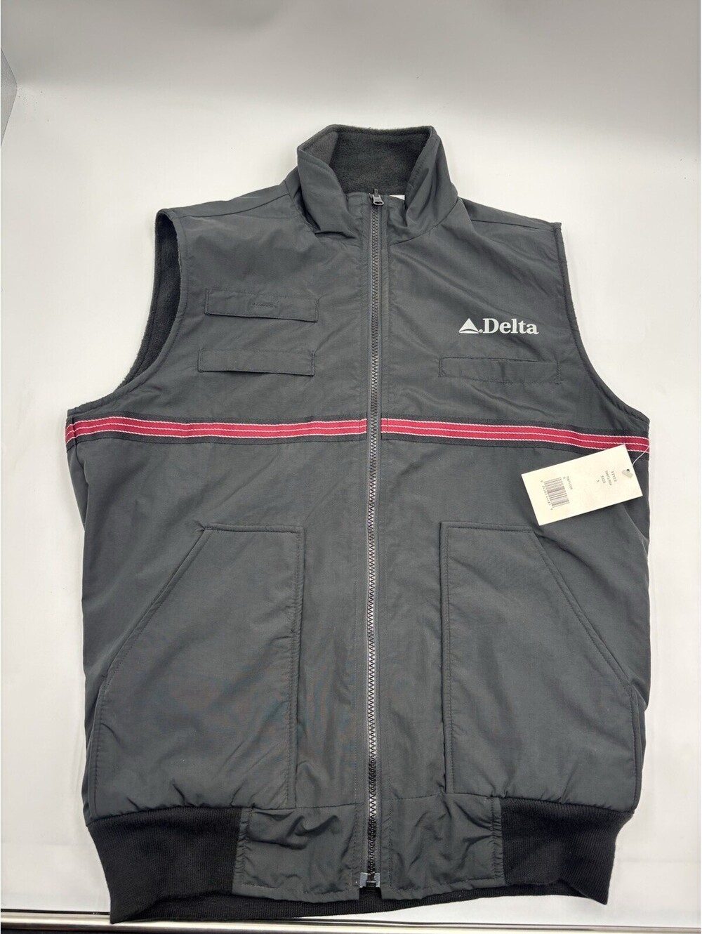 VINTAGE The Delta Collection Airlines By Cintas Black Red Vest SMALL !!!